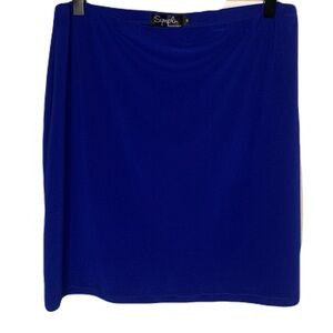 Sympli Women’s Size 10 Vibrant Royal Blue Stetchy Knit Mini Skirt Pull-On